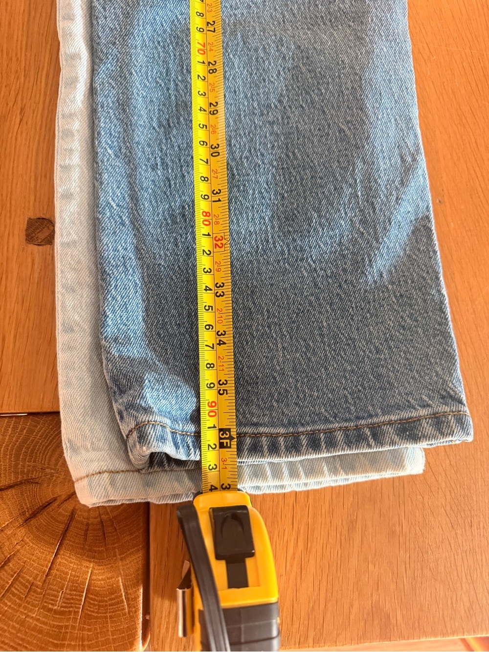 Levi's Two-Tone Light Blue & Dark Blue Cropped Jeans - Picture 7 of 9